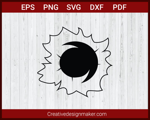 Bullet Circle Hole USA Guns Weapons SVG Cricut Silhouette DXF PNG EPS Cut File