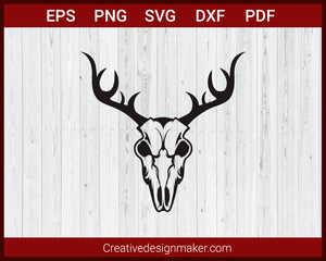 Deer Skull Hunting SVG Cricut Silhouette DXF PNG EPS Cut File