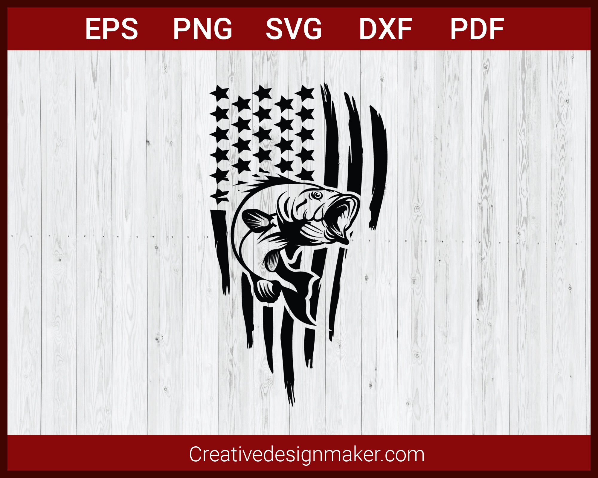 Fishing Distressed USA Flag SVG Cut File For Cricut Silhouette eps png –  Creativedesignmaker