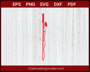 Fishing Rod, Fishing Pole SVG Cricut Silhouette DXF PNG EPS Cut
