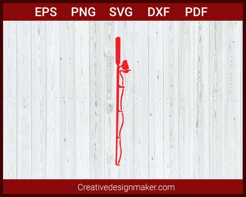 Fishing Rod, Fishing Pole SVG Cricut Silhouette DXF PNG EPS Cut File