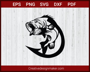 Fishing Hook, Fish SVG Cut File For Cricut Silhouette EPS PNG – Creativedesignmaker