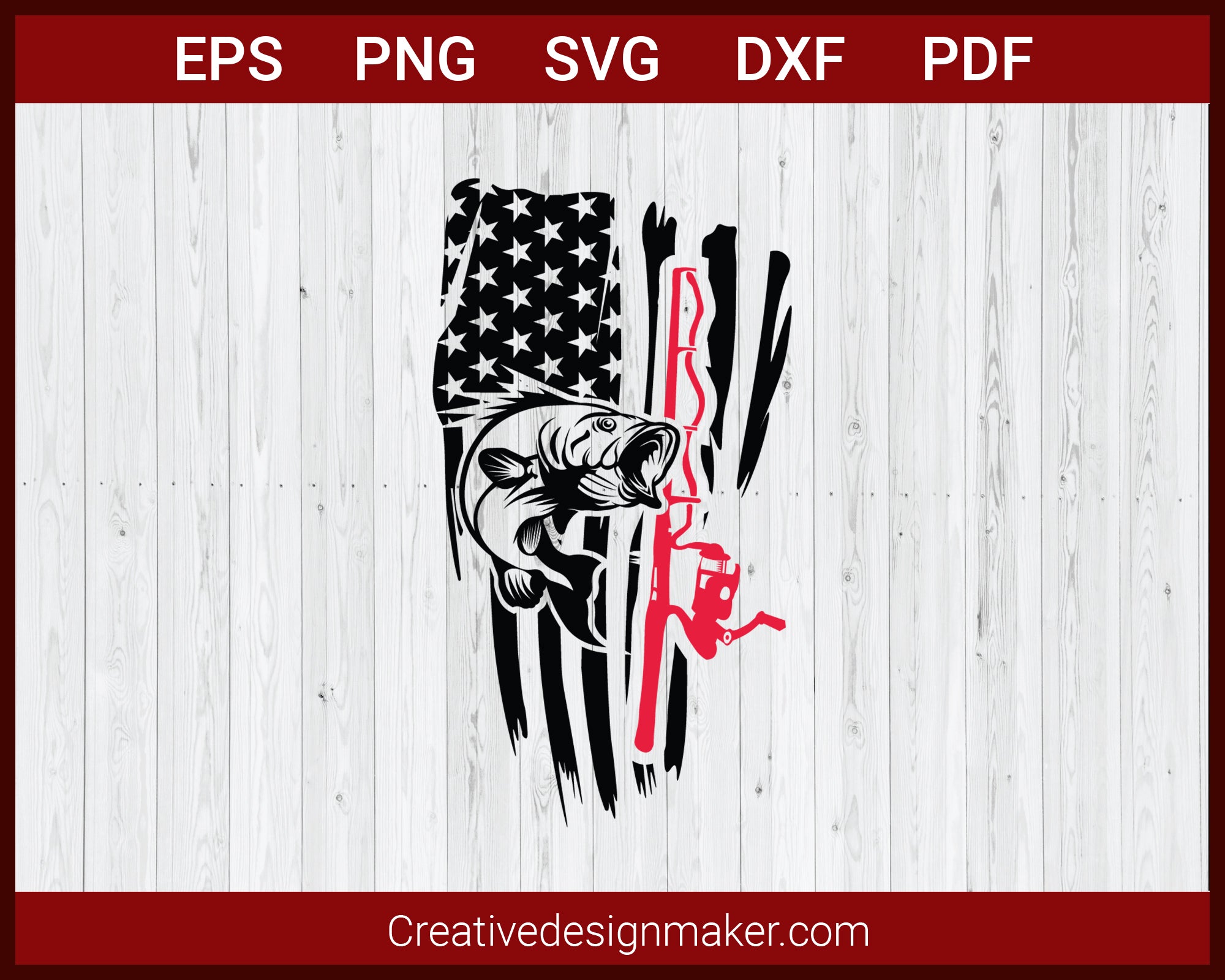 Distressed American Flag Fishing Hunting SVG Cricut Silhouette –  Creativedesignmaker