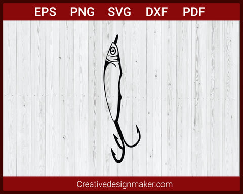 Treble Fishing Hook Hunting Fishing SVG Cricut Silhouette DXF PNG EPS Cut File