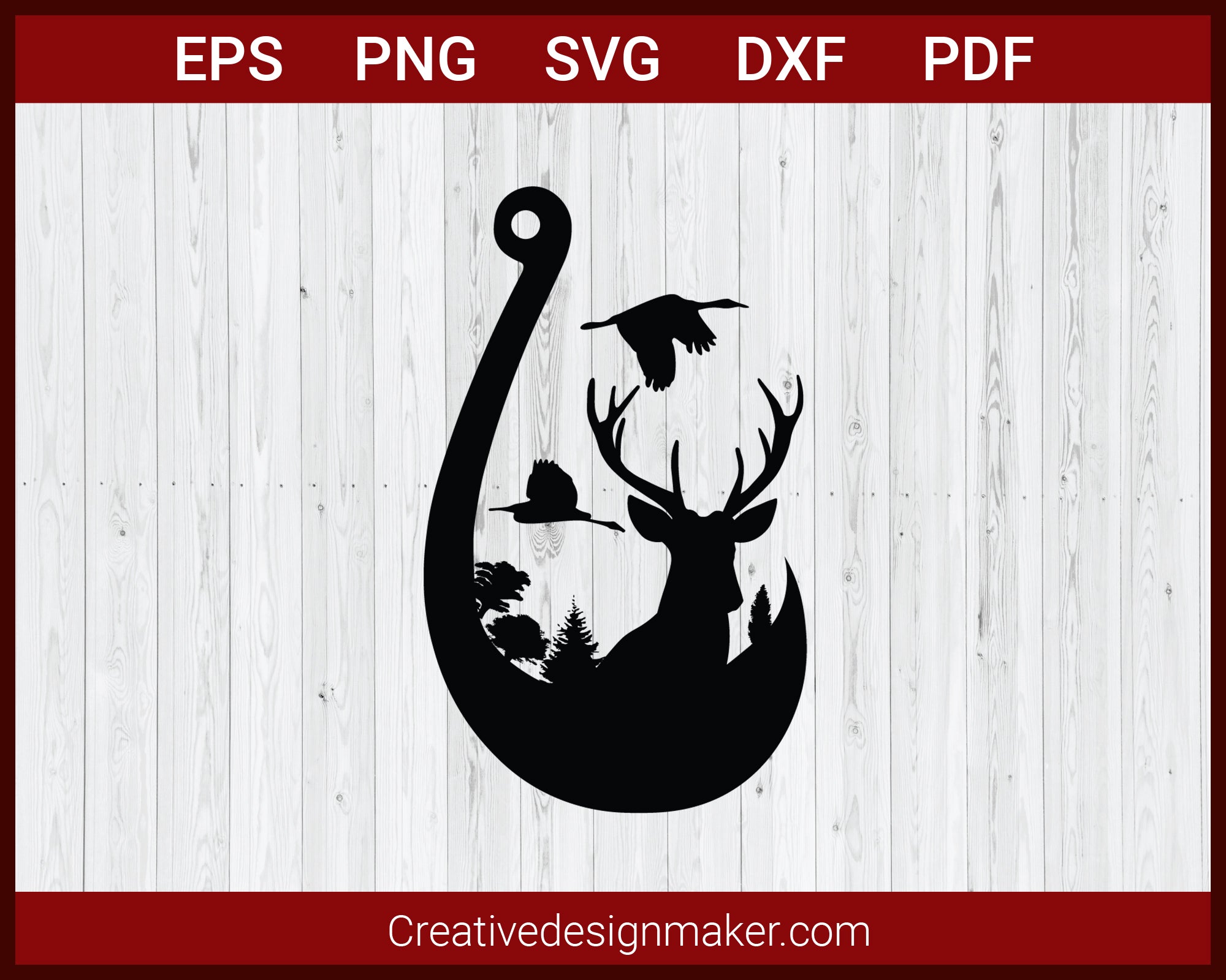fish and hook svg Deer Hunting, Fishing Hook SVG Cut File For Cricut Silhouette EPS PNG – Creativedesignmaker