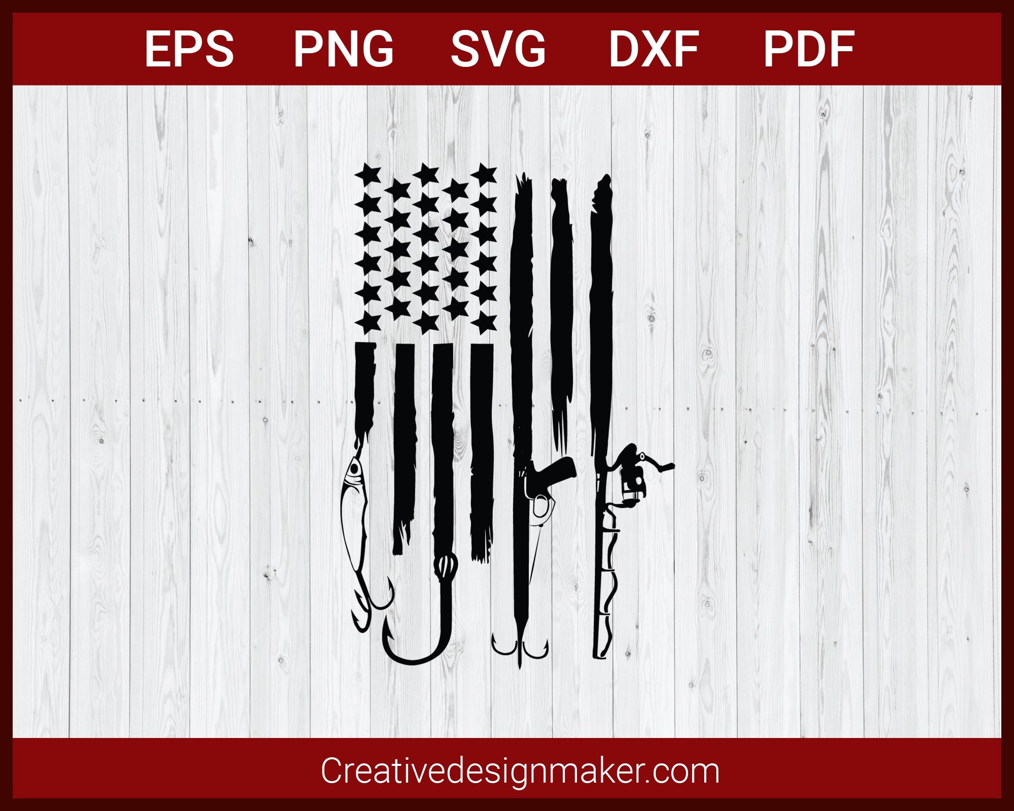 american flag with fishing pole svg Hunting and Cut File For Cricut Silhouette Creativedesignmaker this design is the ideal choice to add a touch of Americana to your creative projects Fathers Day Fishing flag SVG