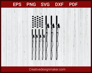 american flag with fishing pole svg Fishing Hunting, Fishing USA Flag SVG Cricut Silhouette DXF PNG EPS Cut File