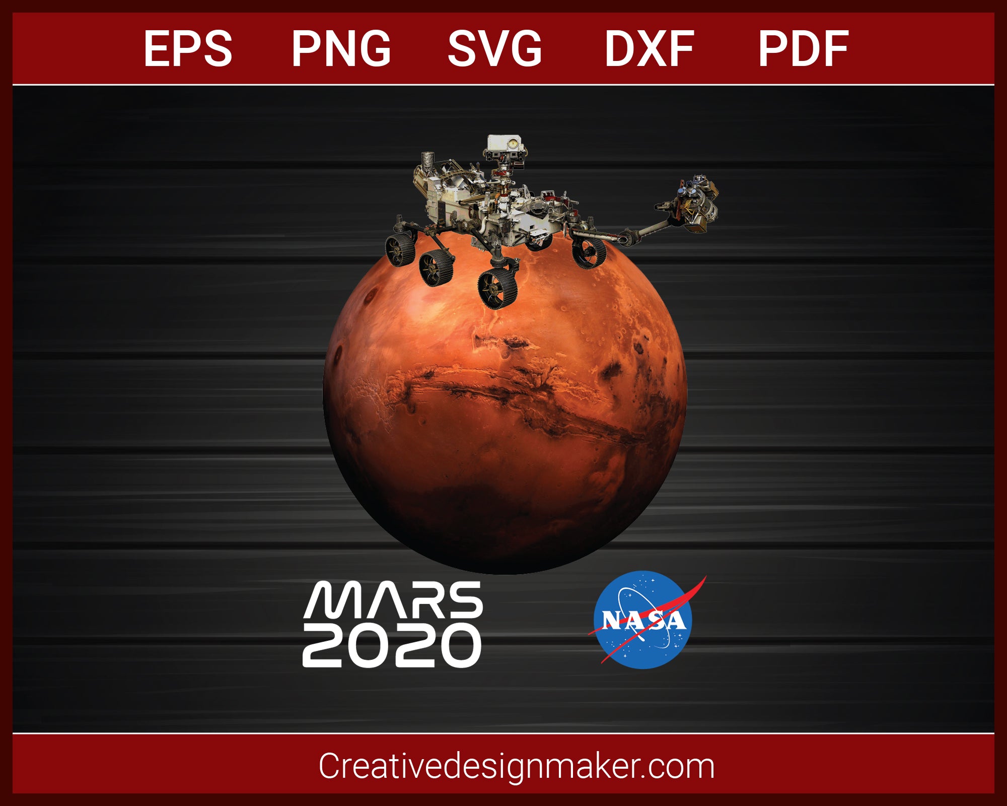 Nasa Mars Perseverance Mission 2020 T-Shirt SVG PNG AI EPS PDF Cricut Cameo File Silhouette Art, Designs For Shirts