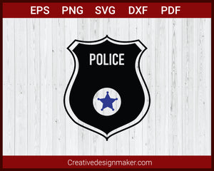 Police Shield Sheriff Badge Blue Line SVG Cricut Silhouette DXF –  Creativedesignmaker
