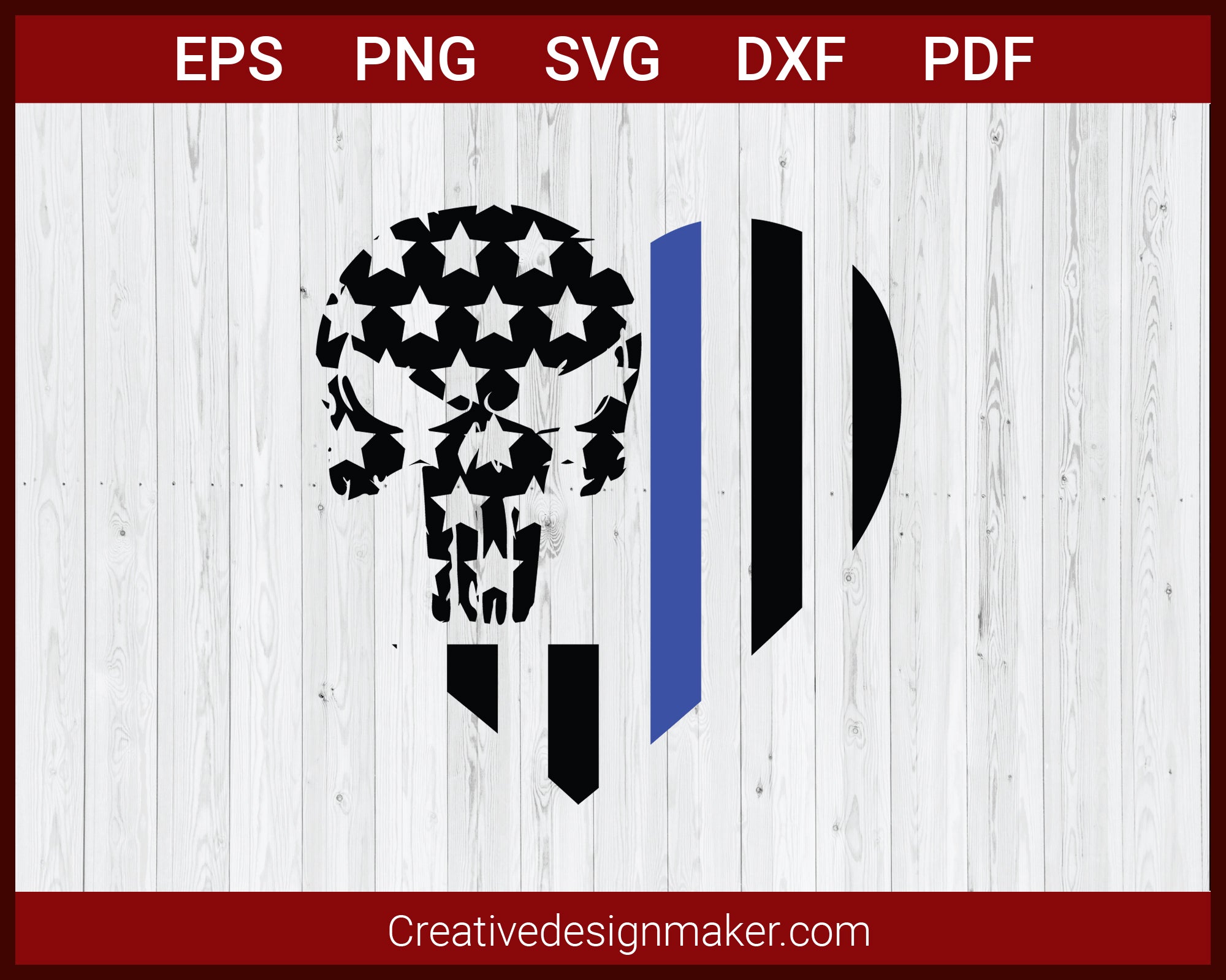 Love Police Officer US Flag Heart Thin Blue Line SVG Cricut Silhouette DXF PNG EPS Cut File
