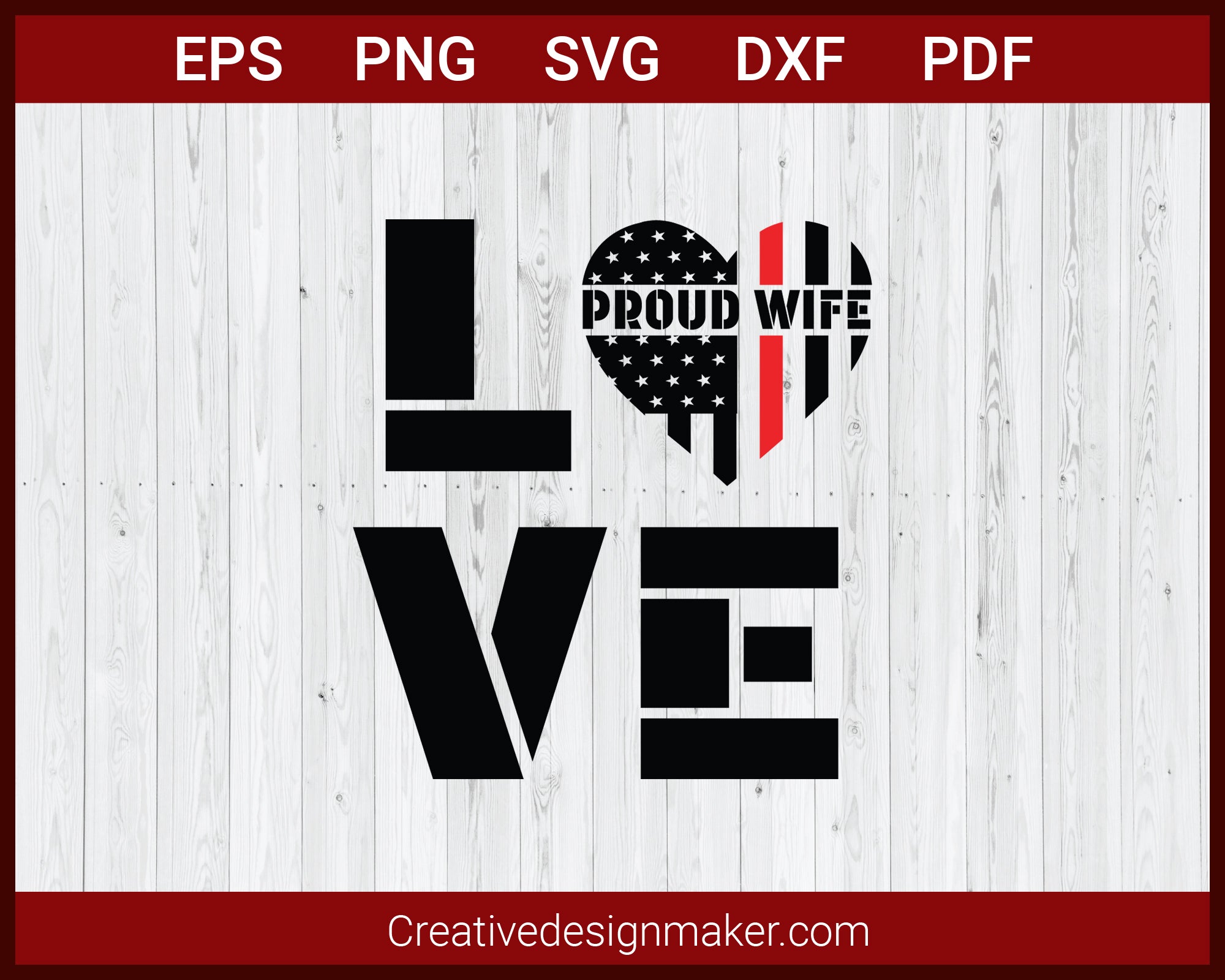 Proud Wife T-shirt svg Cut File For Cricut Silhouette eps png dxf Printable Files