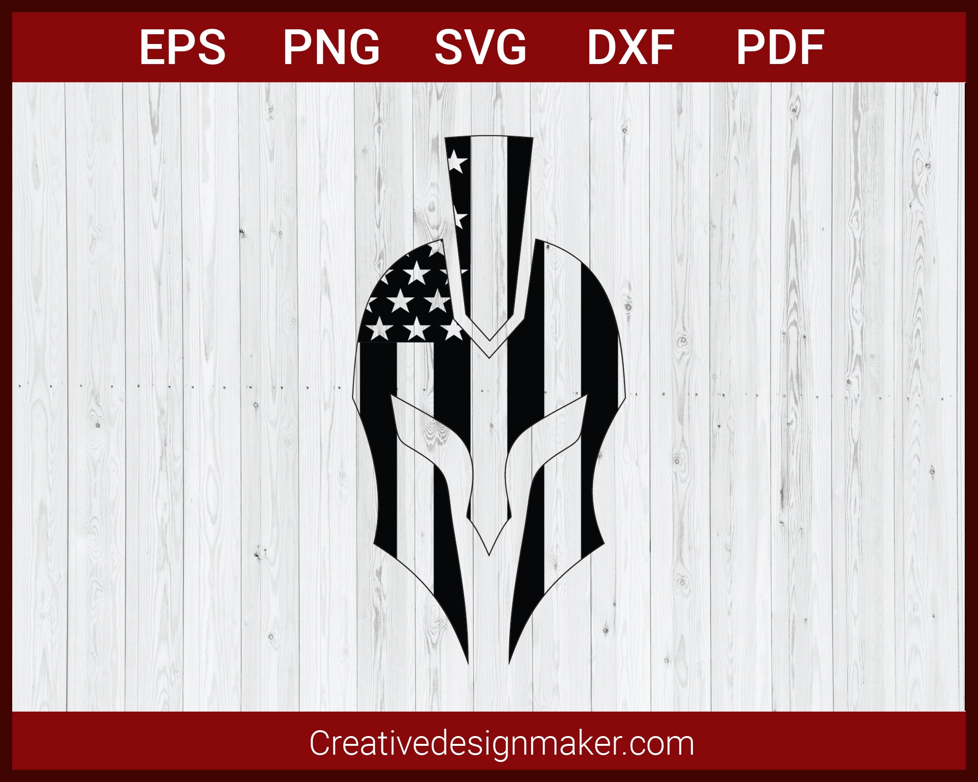 American Flag Spartan Helmet SVG Cricut Silhouette DXF PNG EPS Cut File