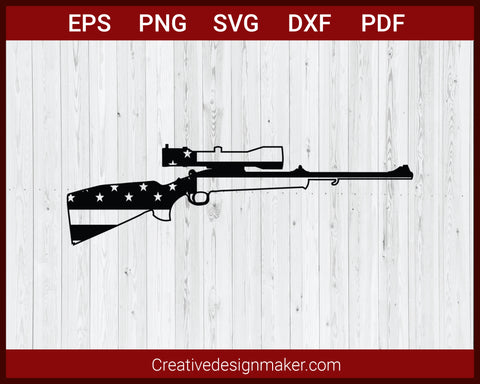 AR-15 Gun, AR15 Rifle Gun SVG Cricut Silhouette DXF PNG EPS Cut File