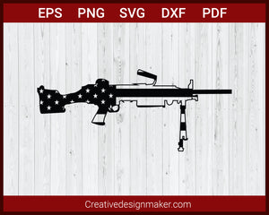 USA Gun Flag Patriot American SVG Cricut Silhouette DXF PNG EPS Cut File