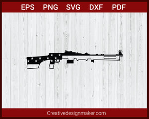 Guns Clipart American Flag SVG Cricut Silhouette DXF PNG EPS Cut File