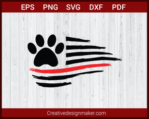 US Flag with the Red Stripe SVG Cricut Silhouette DXF PNG EPS Cut File