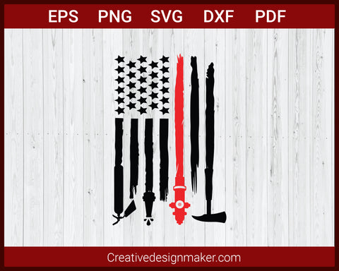 US Flag with the Red Stripe SVG Cricut Silhouette DXF PNG EPS Cut File