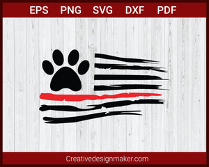 US Flag with the Red Stripe SVG Cricut Silhouette DXF PNG EPS Cut File