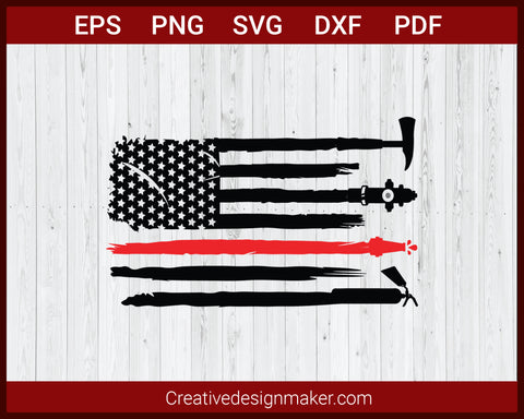 US Flag with the Red Stripe SVG Cricut Silhouette DXF PNG EPS Cut File