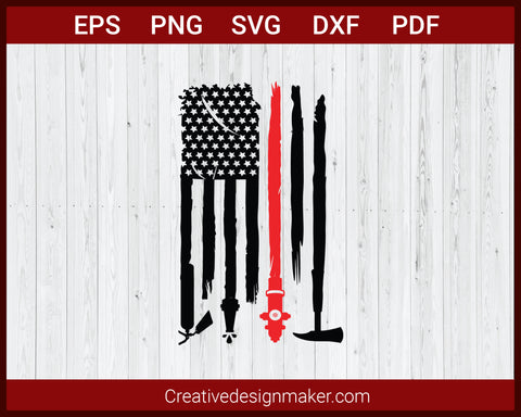 US Flag with the Red Stripe SVG Cricut Silhouette DXF PNG EPS Cut File