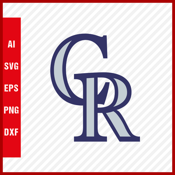 Colorado Rockies CR Logo 2 svg, mlb svg, eps, dxf, png, digital