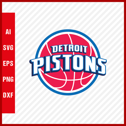 NBA Detroit Pistons Logo Basketball Team Svg Cut Files Basketball Clipart