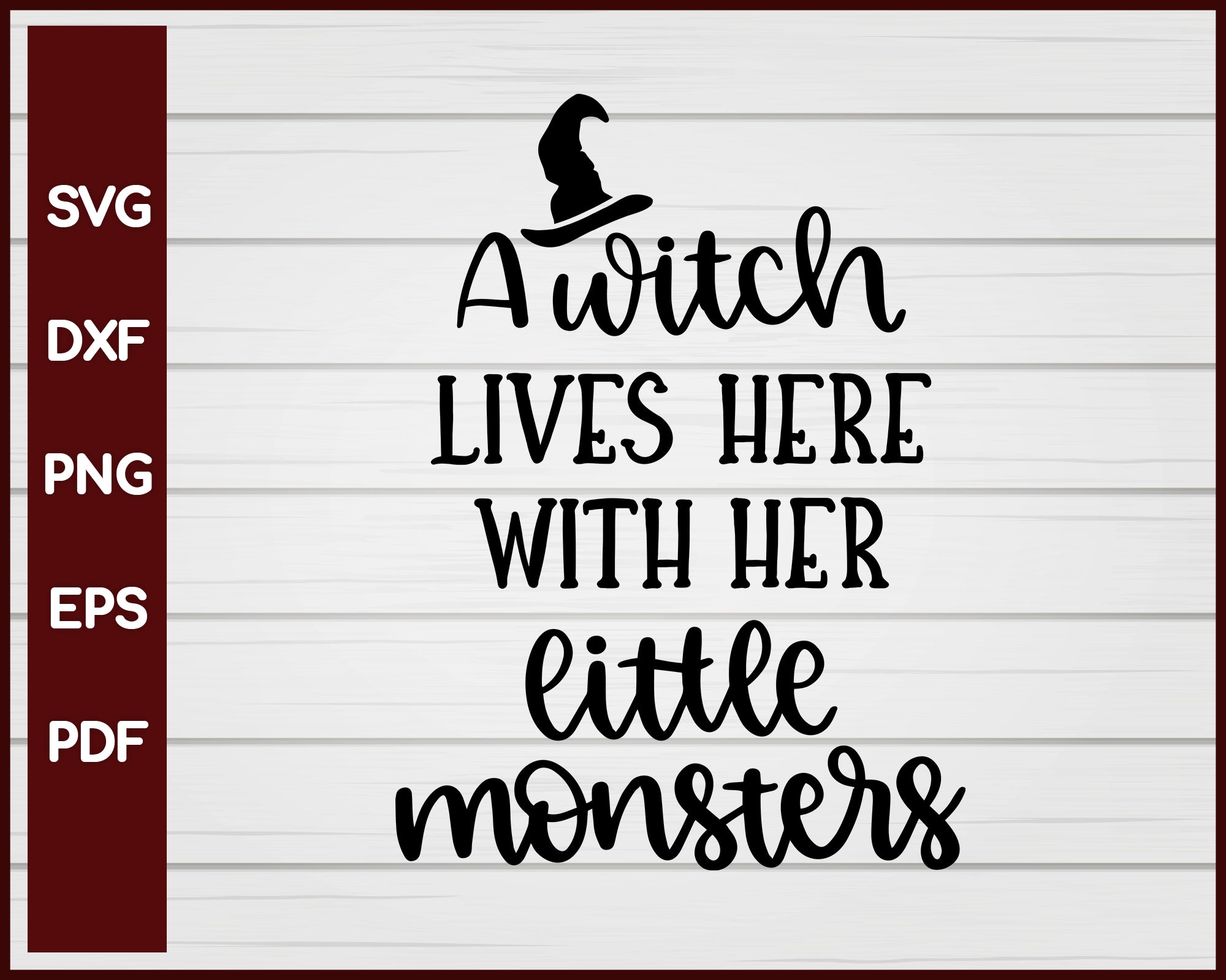 A Witch Lives Here With Her Little Monsters Halloween T-shirt Design svg
