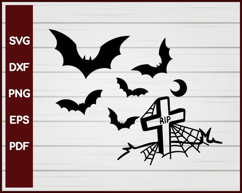 Bat, Tombstone Halloween svg