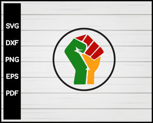 Black Lives Matter Fist Cricut Cut File Silouette Africa Color - SVG - Digital Download