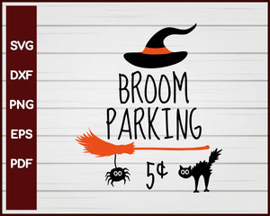 Broom Parking Halloween T-shirt Design svg