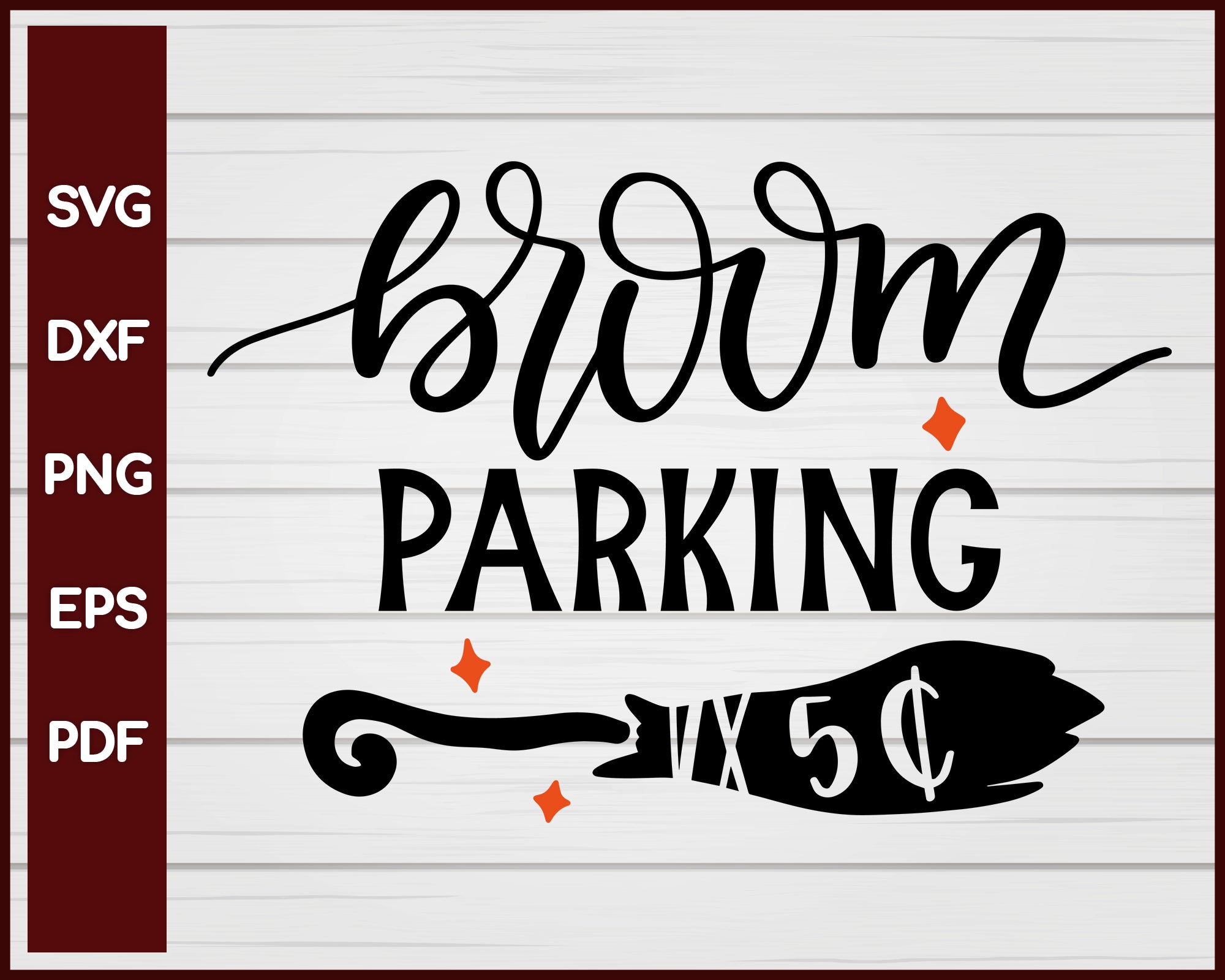 Broom Parking Halloween T-shirt Design svg