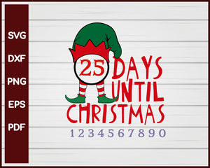 Elf Countdown Christmas svg