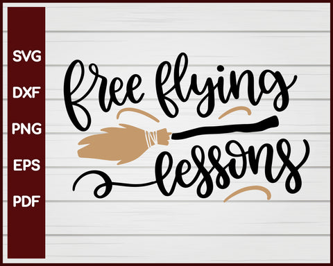 Free Flying Lessons Halloween T-shirt Design svg