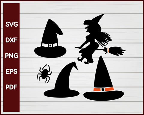 Flying Witch, Hat, Spider Halloween svg