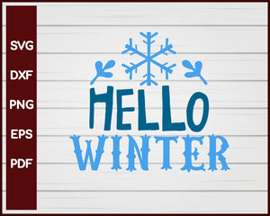 Hello Winter Christmas svg