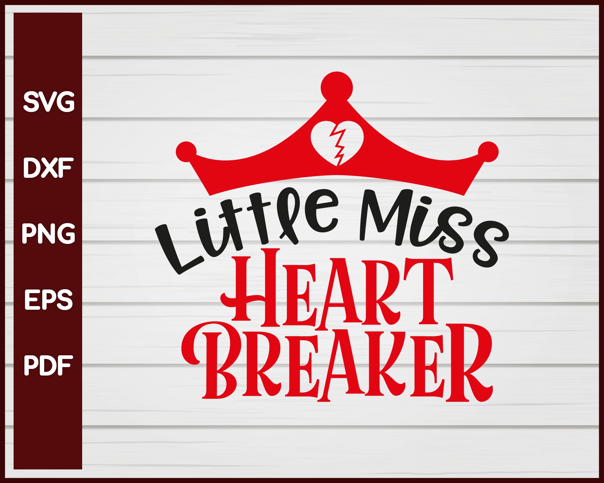 Little Miss Heart Breaker Valentine svg