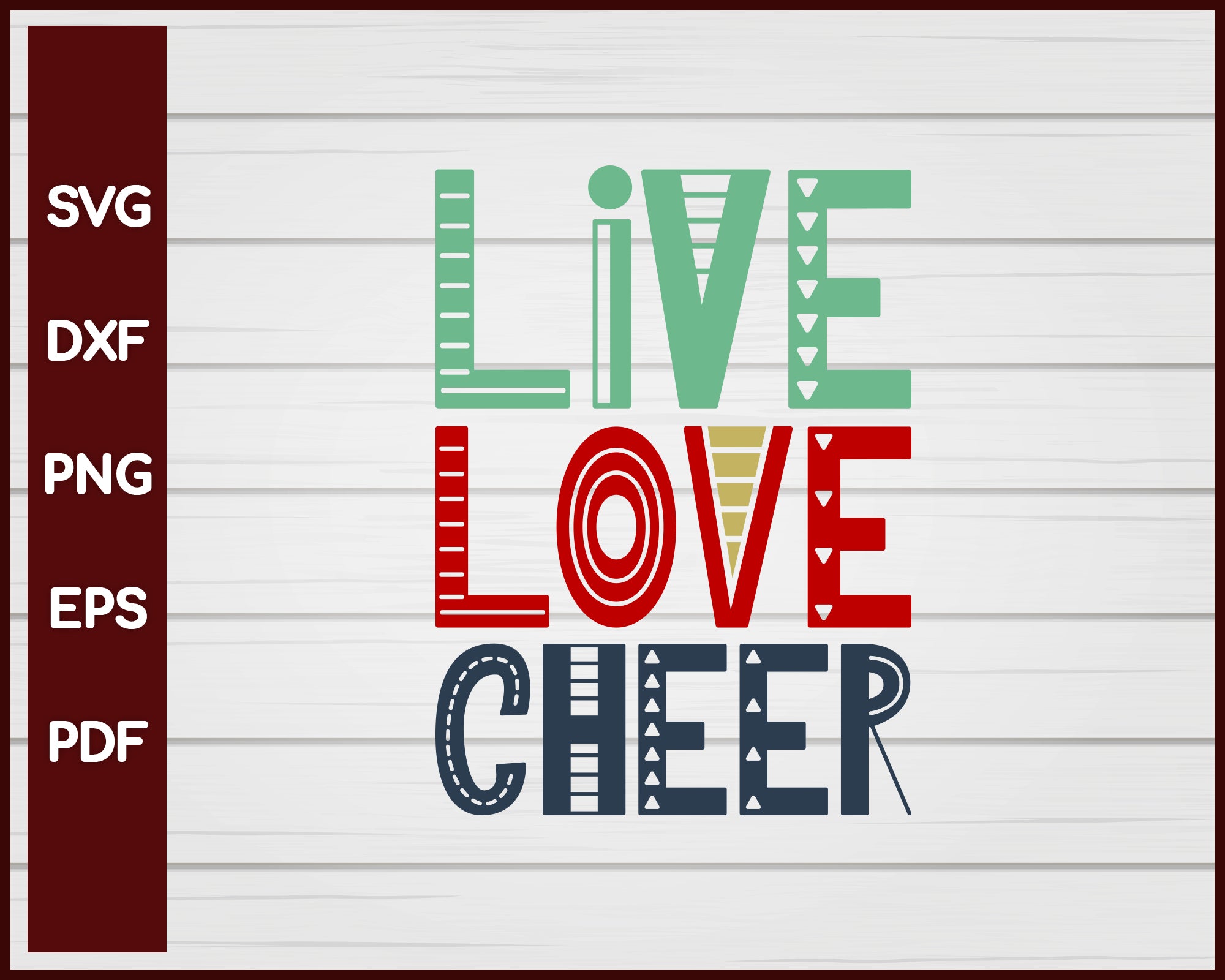 Live Love Cheer Valentine svg