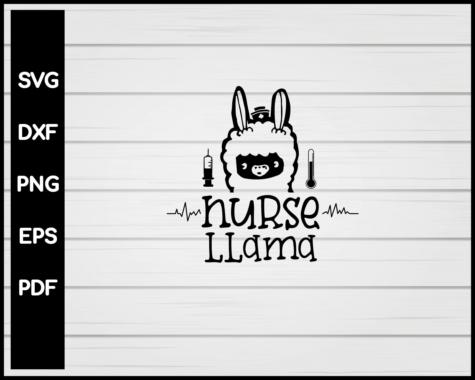 Nurse Llama svg Cut File For Cricut Silhouette eps png dxf Printable Files