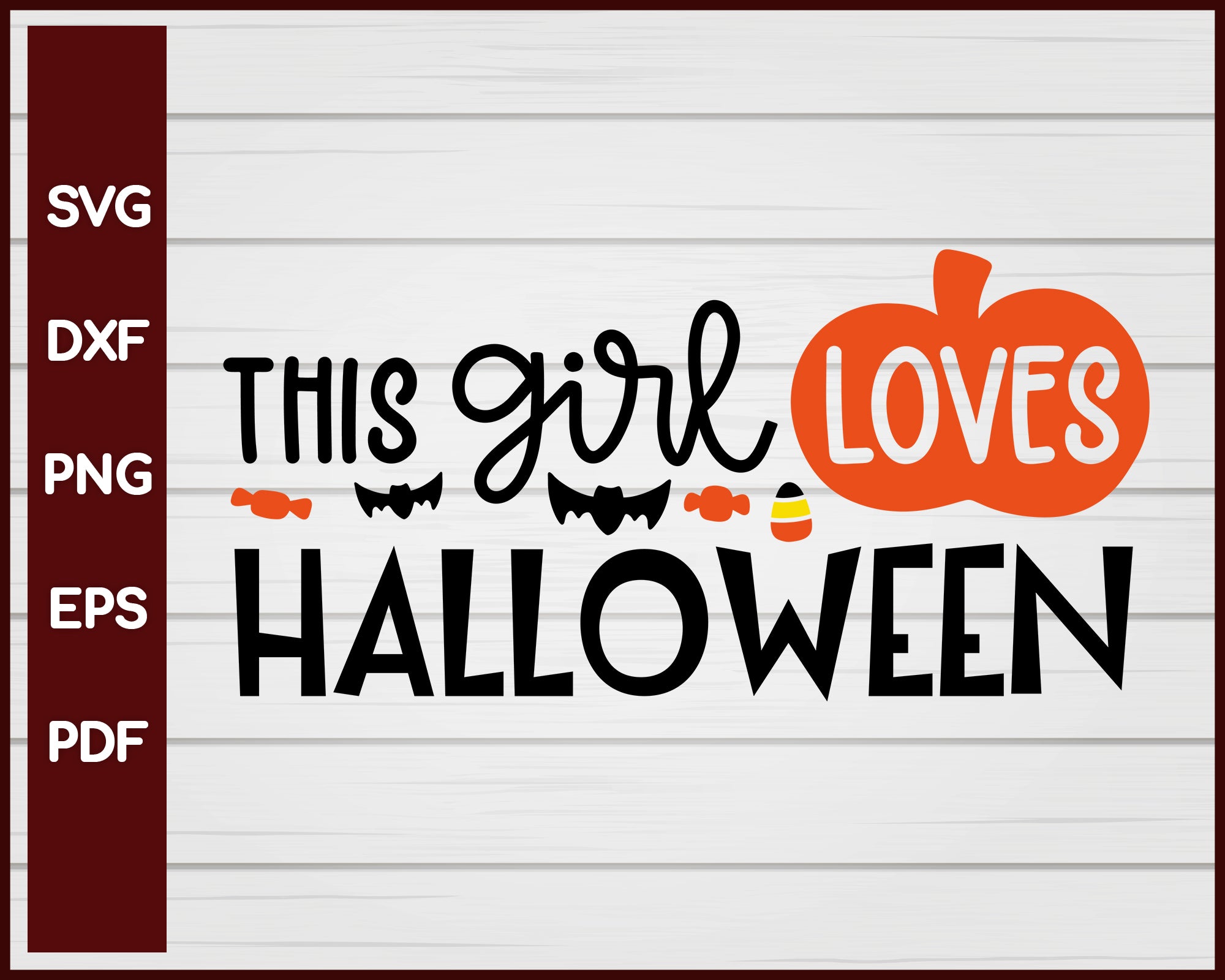 This Girl Loves Halloween T-shirt Design svg