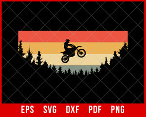 Dirt Bike Lover Retro Vintage Sunset Mountain Biking SVG Cutting File for Cricut Digital Download