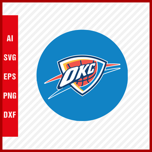 NBA Oklahoma City Thunder Logo Svg Cut Files Basketball Clipart