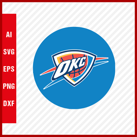 NBA Oklahoma City Thunder Logo Svg Cut Files Basketball Clipart