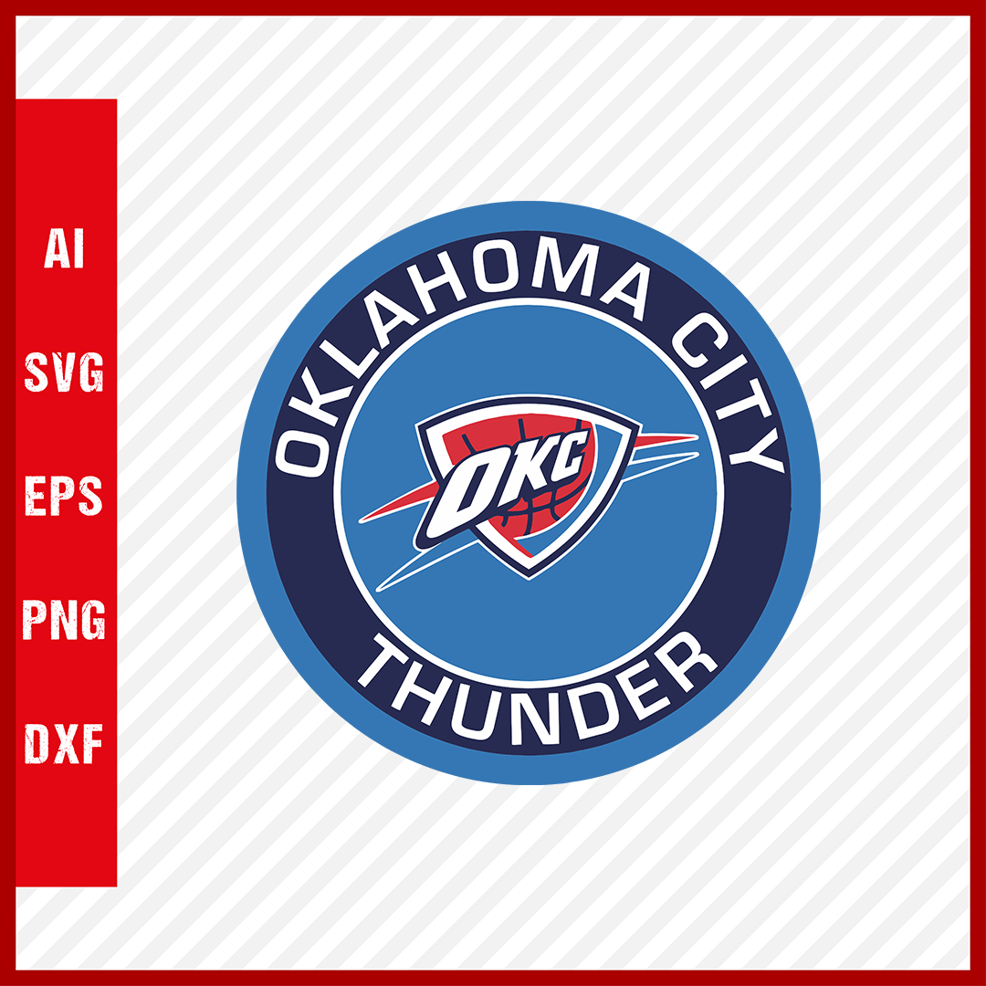 NBA Oklahoma City Thunder Logo Svg Cut Files Basketball Clipart