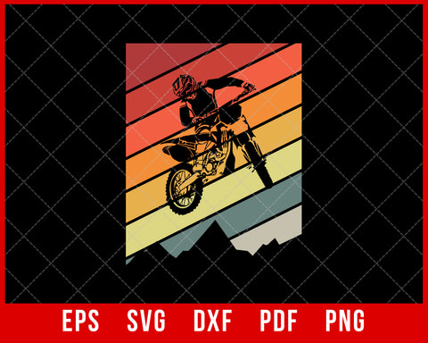 Mountain Adventure Biking Dirt Bike Lover Retro Vintage Sunset SVG Cutting File for Cricut Digital Download