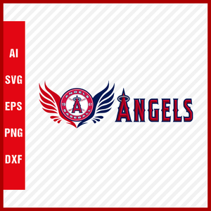 Angeles Angels Logo MLB Svg Cut Files Baseball Clipart