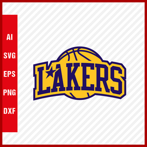 NBA Los Angeles Lakers Logo Svg Cut Files Basketball Clipart