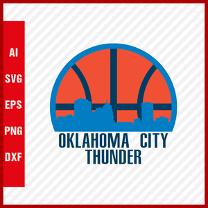 NBA Oklahoma City Thunder Logo Svg Cut Files Basketball Clipart