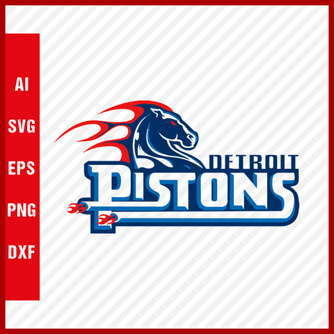 NBA Detroit Pistons Logo Basketball Team Svg Cut Files Basketball Clipart