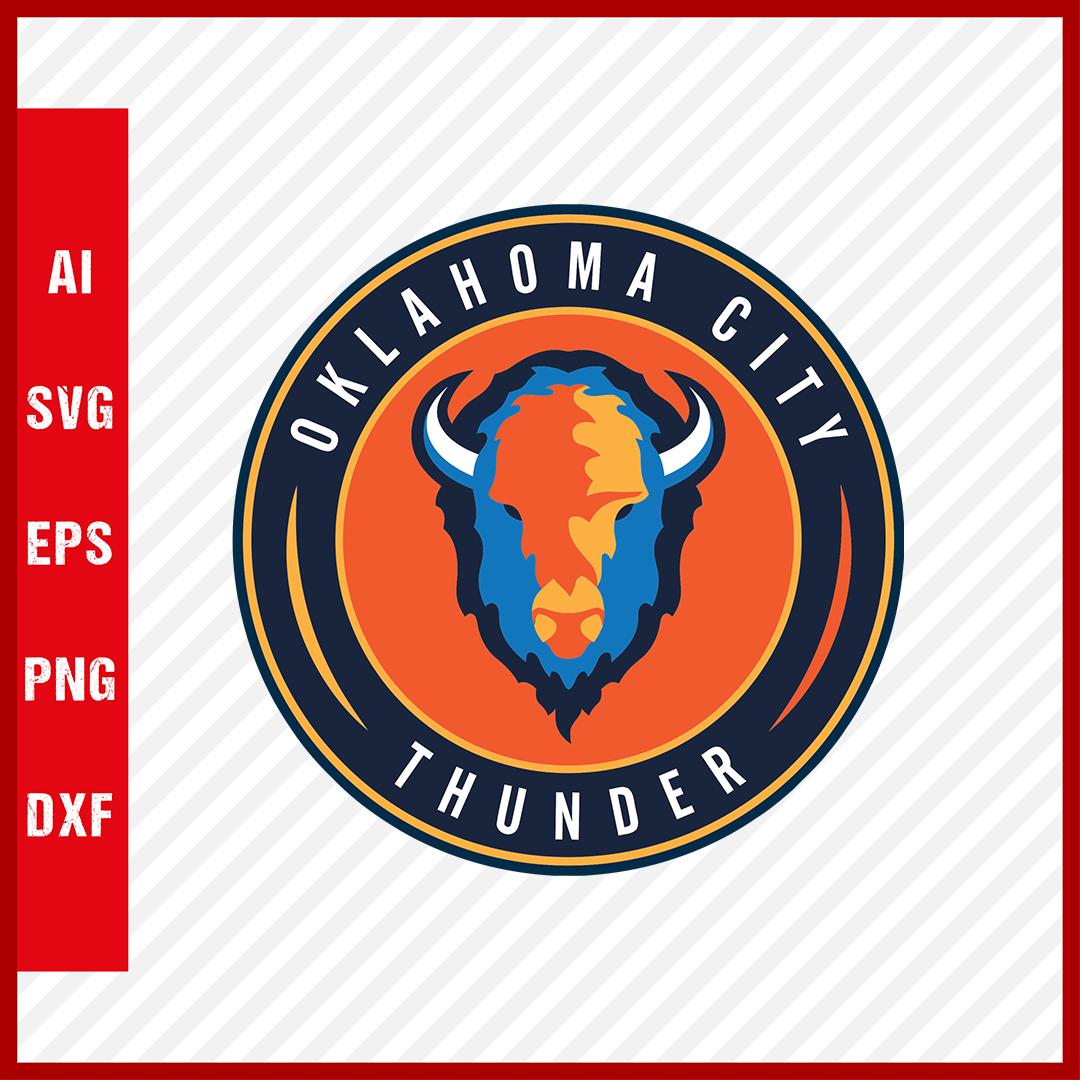 NBA Oklahoma City Thunder Logo Svg Cut Files Basketball Clipart