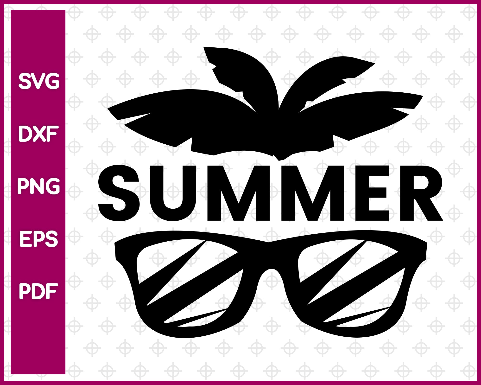 Summer Cut File For Cricut svg, dxf, png, eps, pdf Silhouette Printable Files